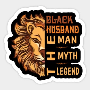 Lion Black Husband The Man The Myth The Legend Happy Father Day Vintage Retro Sticker